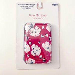 ISAAC MIZRAHI Red Floral Aluminum Wallet